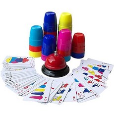 速疊杯 疊疊杯 競速杯 競技用杯子 益智玩具 兒童玩具組，附遊戲卡牌與計時器，親子互動桌遊, 混色, 1個