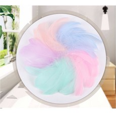 微景小舖 馬卡龍彩色中飄羽毛 捕夢網手工材料 禮品裝飾鵝毛 約90-100支, 1個, 粉色,一包約90~100支左右, 粉色