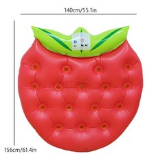 대형 오리튜브 성인용 물놀이 수영장 플로팅 여름 바캉스 워터파크 해변 감성튜브, 1개, 딸기 구멍 플로트 (156x140cm) 일반