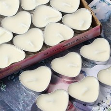 엘엔픽 티라이트 캔들 미니 양초 하트 50P 화이트 결혼기념일파티초