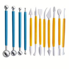 케이크 장식 도구 세트 플라스틱 및 스테인리스 스틸 퐁당 도구 12개 점토 조각 도구 키트 및 도자기 조각 도구 12 313595, 케이크 장식 도구 세트, 플라스틱 및 스테인리스 스틸