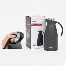 원터치 뚜껑 델키 스텐 보온 보냉 물병 식당 업소용 주전자 1.5리터 ths+7351la