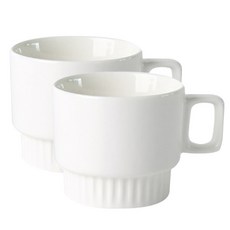 라피네 디자인 머그컵 300ml 2p, 화이트, 1개