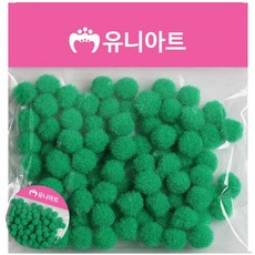 [엠유종합상사] 털방울 솜방울폼폼이털방울 사탕목걸이만들기 퐁퐁 12mm 초록