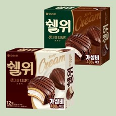 오리온 쉘위 생크림 클래식408g 카카오408g 각 1개씩 총2개, 2개