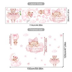 만화 뜨거운 공기 정교한 풍선 동물 곰 토끼 벽 스티커 어린이 방 소년 장식 보육 베이비 룸 데칼 217827, SL7573A