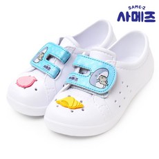 알파슈 사메즈 원벨크로 실내화 블루 유치원 실내화 초등 학생 학교 유아 어린이 신학기 아기 아동 층간소음 키즈 여아 남아 EVA 슬리퍼