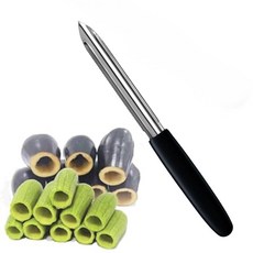 多功能蔬果去核器 挖孔器 適用於辣椒、番茄、櫛瓜 38克, 黑, 1個