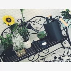 야외용 벤치 의자 공원 테라스 유럽식 정류장 1개, 옥색 블랙