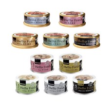 好鮮 Hello Fresh 貓罐頭 50g/80g 煲湯湯罐 肉塊 天然罐 原汁湯罐 副食罐 惜時, 1個, 清蒸鯖魚(黃),50G(小)