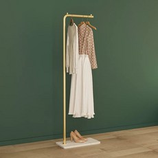 철제 인테리어 행거 스탠드 이동식 틈새 옷걸이 안방 옷가게, M. 흰색 바위 슬래브  골드 귀 없음 170