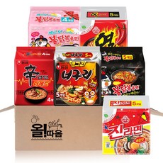 매운라면 기획세트 1호(신라면더레드4+앵그리너구리5+진라면매운맛5+열라면5+불닭볶음면5+까르보불닭4), 1개