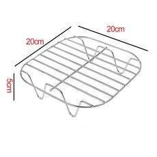 에어 프라이어 베이킹 랙 금속 사각형 원형 직사각형 오븐 그릴 에어프라이어 액세서리 Cosori 인스턴트 와류 Gourmia Foodi용, Square A