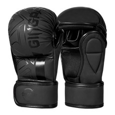 MMA 복싱미트 복싱 격투 남성용 바지 알림 천연가죽 저지 스트라이킹 표적 발차기미트, 내마모 훈련 반지 순흑색, L, 1개