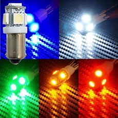 미즈누아 12V-24V 3칩 5발 LED전구 트럭 승용차 5050 저전력, 12V 핑크LED