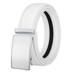 모노엣지 골프벨트 천연가죽 모던 자동 벨트 허리띠, 1개, 화이트