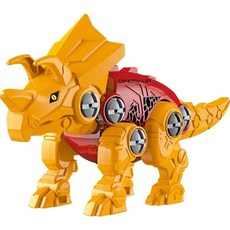 이케다 공업사 기어 블록 다이너소 트리케라톱스 공룡/조립/나사/목수 0000710, 1개, 상세페이지 참조