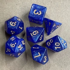 7개세트 D12 D20 D4 D6 D8 D10 TRPG DND 다면체 위 테이블 게임, 네이비 블루