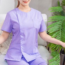 간호사 상의 캐주얼 봄 여름 반팔 간호복 루즈핏 병원복 유니폼 수술복 반팔티 속건 스판 작업복 CY