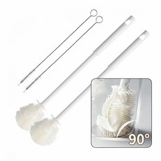 하루미 실리콘 롱 텀블러 세척솔 브러쉬 세트, 2개, 화이트