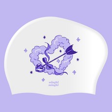 윙키밍키 누아르하트 실리콘 롱헤어 긴머리 빅사이즈 수모 수영 모자, 1개, WHT