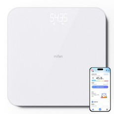MIFAN 가정용 디지털 LED 인바디 체지방 체중계, 1개, 화이트, FL5049-6