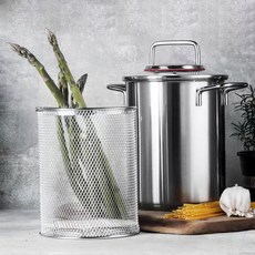 RIMISUNG 튀김기 튀김냄비 멀티팟 파스타 오뎅탕 어묵탕 꼬치어묵 냄비 국수냄비 3.5L 5.5L인덕션용 스텐 IH, 5.5L(20cm), 1개