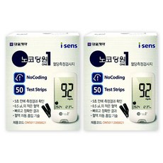 아이센스 노코딩원 혈당측정검사지 50매 X 2박스, 아이센스 노코딩원 혈당측정 검사지 50매 x 2박스