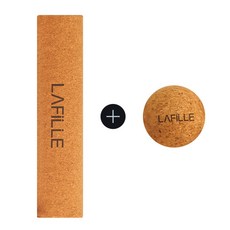 라필레 뭉침 제거 고밀도 코르크 폼롤러 45 x 10cm, 1세트, 폼롤러+마사지볼