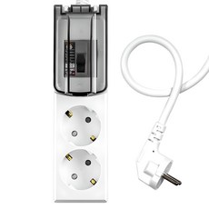 SURGIO 高容量線路斷路器 2孔延長線 WI-MC1626, 5m, 白色 + 黑色, 1個