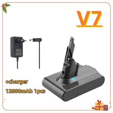 2025 신규 공장 직판 V6/V7/V8 A타입/B타입 진공청소기 배터리 21.6V + 충전기, V7 12.8AhX1 charger