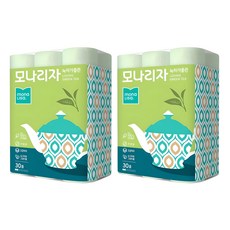 mona LISa. 三層壓花捲筒衛生紙 綠茶香, 25m, 30捲, 2袋