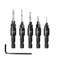 목공용 천공기 심공 드릴 비트 육각 샤프트 5개입 1세트