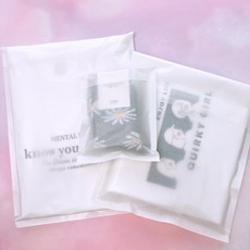 화이트 접착 종이 봉투 20매 반투명 포장지 습자지 선물 의류 포장 봉투, S 20매, 1개