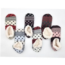 덧신 랜덤 양털 보온양말 실내 3켤레 도트 논슬립 겨울 보온