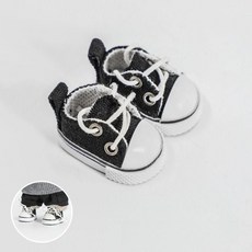 20cm 코튼 인형 17cm15cm 라부부 캔버스 심플 디자인 운동화 인형 액세서리 인형코디용 슈즈, 라부부 10cm 인형-블랙 캔버스