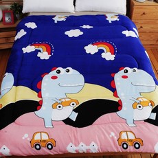 法蘭絨暖暖被台灣製造加厚款雙人棉被現貨6X7加大冬被毯被禮物, 大恐龍(超取限一件)