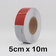 제거가 용이한 자가 접착식 고광택 반사 테이프 유리 구슬 DOT-C2 빨간색 흰색 트럭, 5cmx10m, 1개