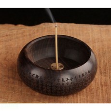 雨林薰舍實木多孔香插 香爐 室內檀香線香爐, 1個, 黑檀木(心經款)