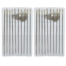 본라이프 시침용 귀큰바늘10P 효자핀 이불 수선 바느질 옷바늘 의류 침구 퀼트 인형 이불 두꺼운 원단 큰바늘 긴바늘 대바늘, 2개