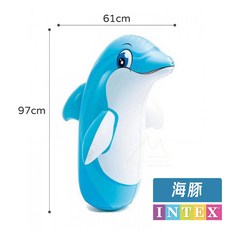 INTEX 兒童充氣不倒翁 動物造型 充氣玩具, 1個, 海豚