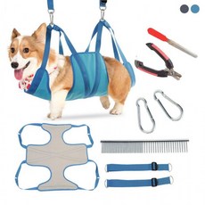 강아지 미용 해먹 사계절 반려 동물 고양이 손톱 애완 미용해먹 미용대 손질 발톱 깎이, 1개, S_블루