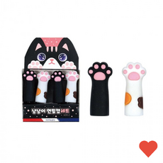 연필 고양이 캐릭터 캡 4개입 문구세트 보호캡 필기