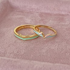 《瘋狂動物城》尼克朱迪情侶對戒，動漫周邊活口耳朵設計，情侶款戒指，可調節尺寸, 1個, 尼克戒指