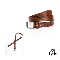 Lynx 美國山貓 義大利頂級植鞣皮 小圓洞 牛皮 男士 皮帶