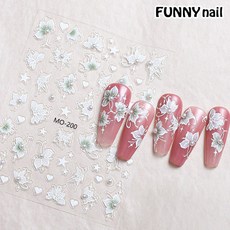 [퍼니네일] 봄꽃네일스티커 수채화네일 생화네일 봄네일아트 플라워네일 데이지꽃네일 웨딩네일, 1개, 엠보스티커 - 187