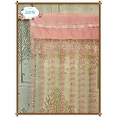 ESF 穿桿式晶玉珠簾，居家裝飾，浪漫風格，簡易安裝，優質耐用，空間隔斷, 粉紅色