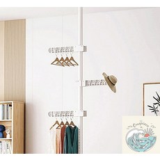 우솝상점 3구 천장형 스텐딩 폴행거 화이트 심플한 행거추천 원룸