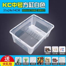 生態烏龜缸 大容量水龜/半水龜通用飼養缸, 中號白色KC缸+大禮包, 1個