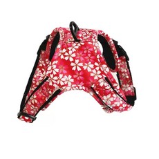 당초무늬 강아지 벚꽃무늬 시바견 목줄 리드줄 세트, D. 로즈 체리 싱글 체스트 앤 백